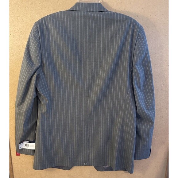 NWT Men’s Chaps Ralph Lauren Gray Pinstriped Suit Jacket, 40L. - Picture 2 of 5